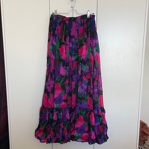J. Crew Floral Maxi Skirt - Purple and Pink